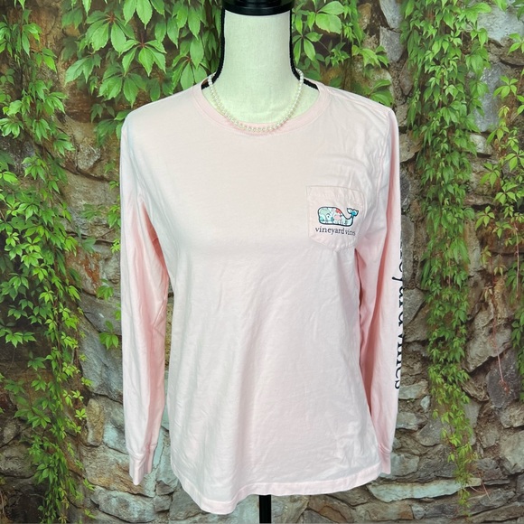VINEYARD VINES Pink Long Sleeve Graphic Tee, M - Picture 2 of 8